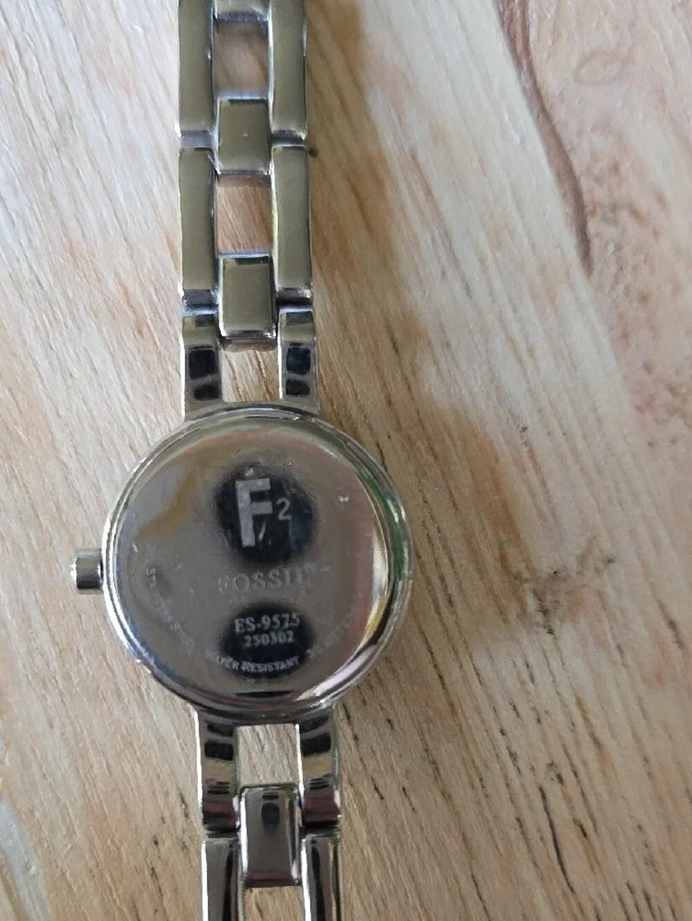 Fossil Silver Link Watch with Bright Pink Dial
